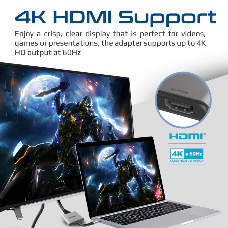 Promate MediaLink-H2 USB-C to Dual HDMI Adapter 4K HDR Thunderbolt 4
