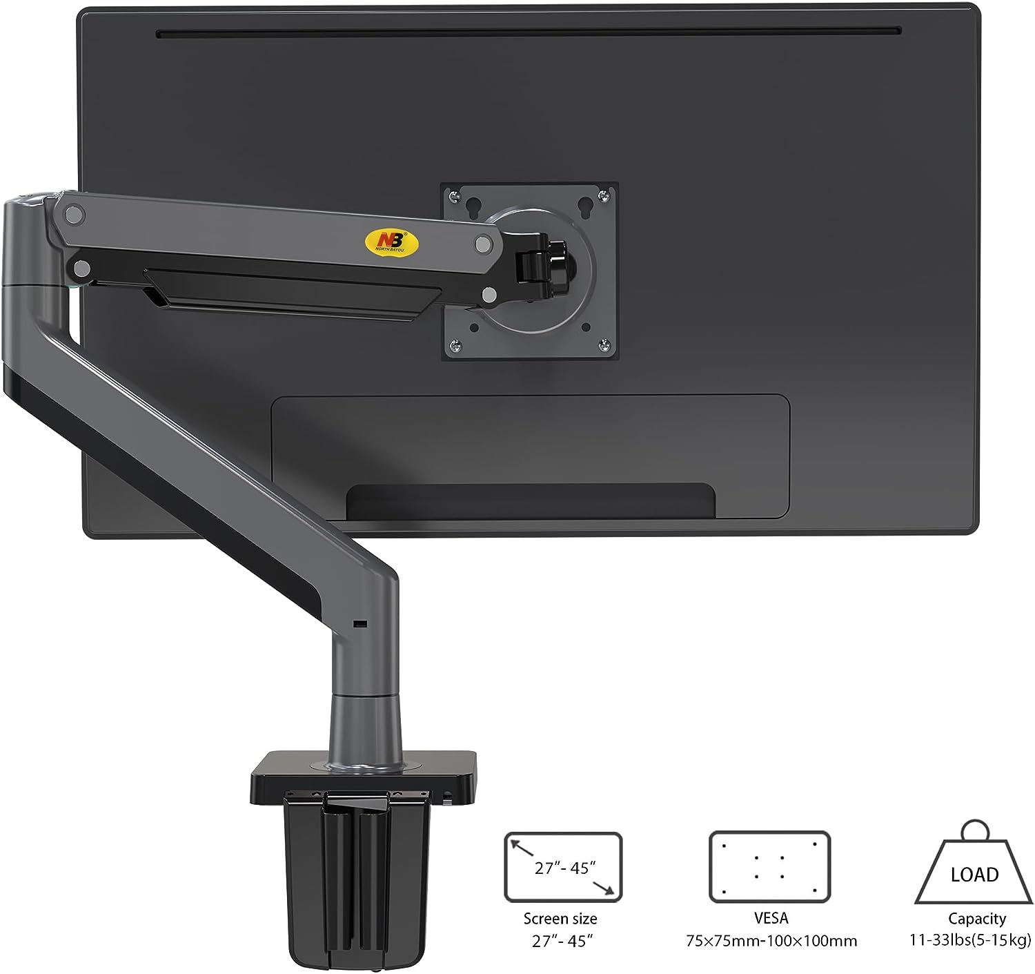 NB North Bayou G40 Monitor Arm Full Motion for 22''-40'' Monitor Stand