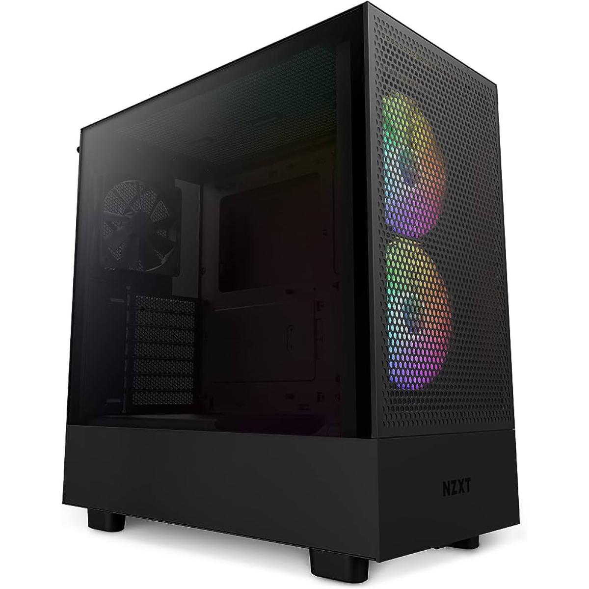 NZXT H5 Flow RGB ATX Tempered Glass Mid Tower (BLACK) Gaming Case