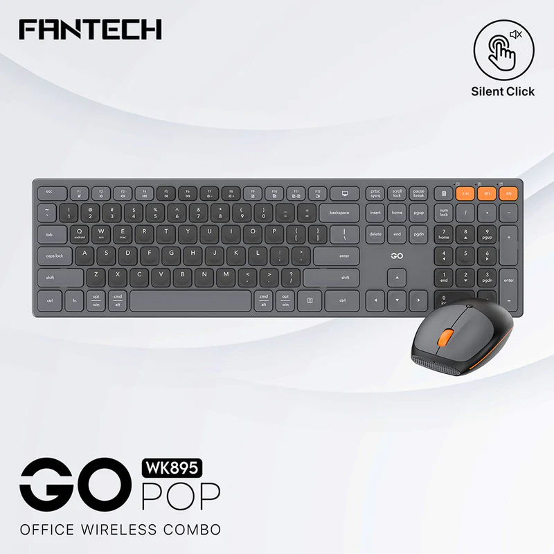 Fantech GO Pop WK895 Wireless Combo Kit Keyboard & Mouse - Black