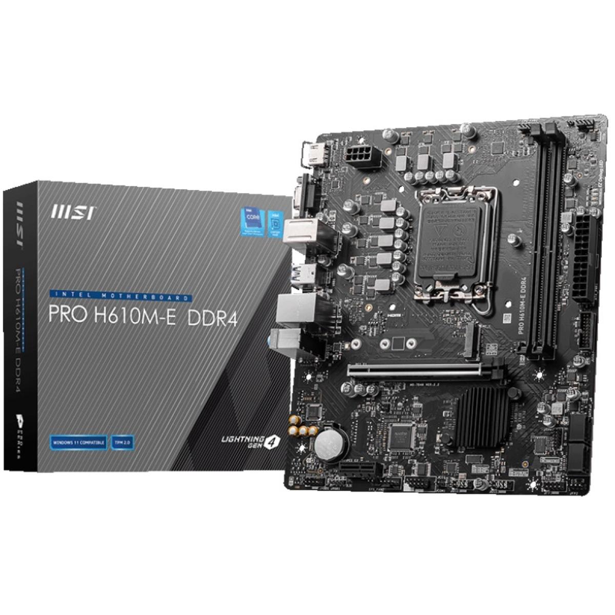 MSI PRO H610M-E DDR4 LGA 1700 Intel 12th  mATX Motherboard