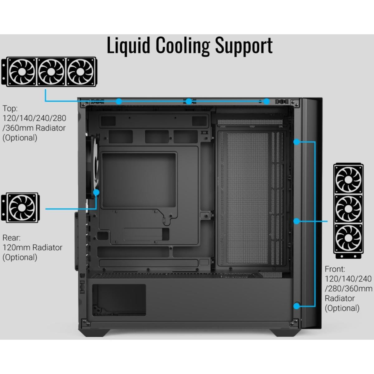 AeroCool D302A ARGB Stylish Mesh mATX Mini Tower Gaming Case (Black)