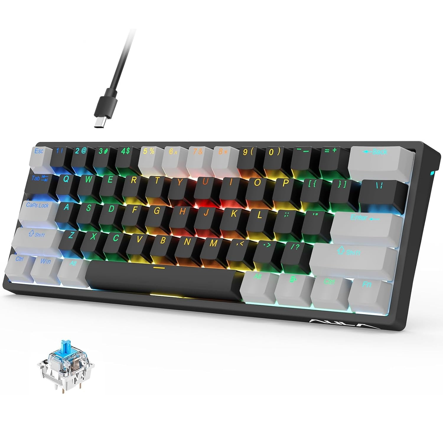 Aula Wind F3261 RGB 61Key Blue Switch Wired Mechanical Gaming Keyboard