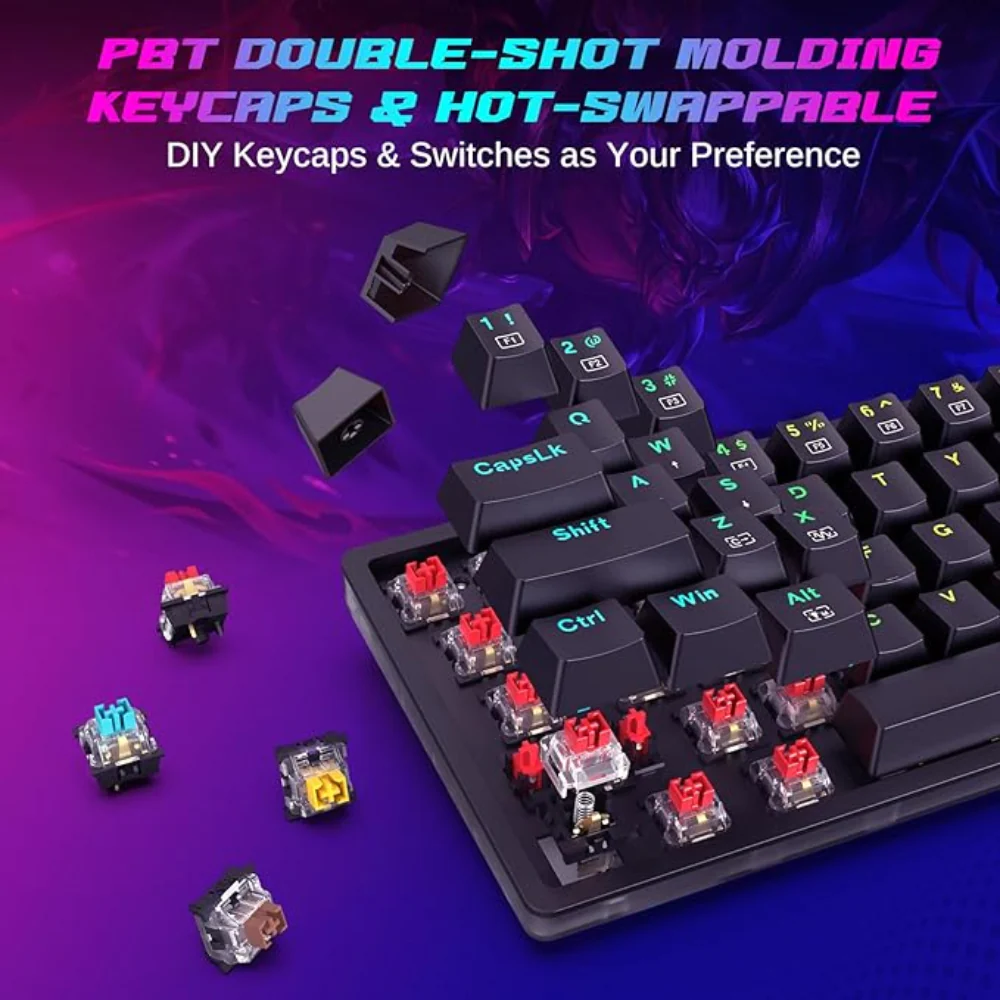 Redragon AKALI K642 Wired 60% Mechanical RGB Keyboard - Black