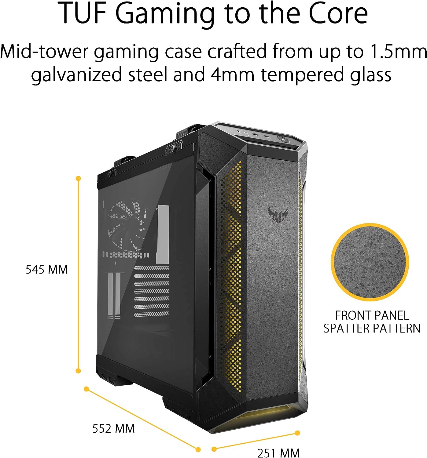 ASUS TUF GT501  EATX, tempered-glass side panel, 120 mm RGB fan GAMING CASE