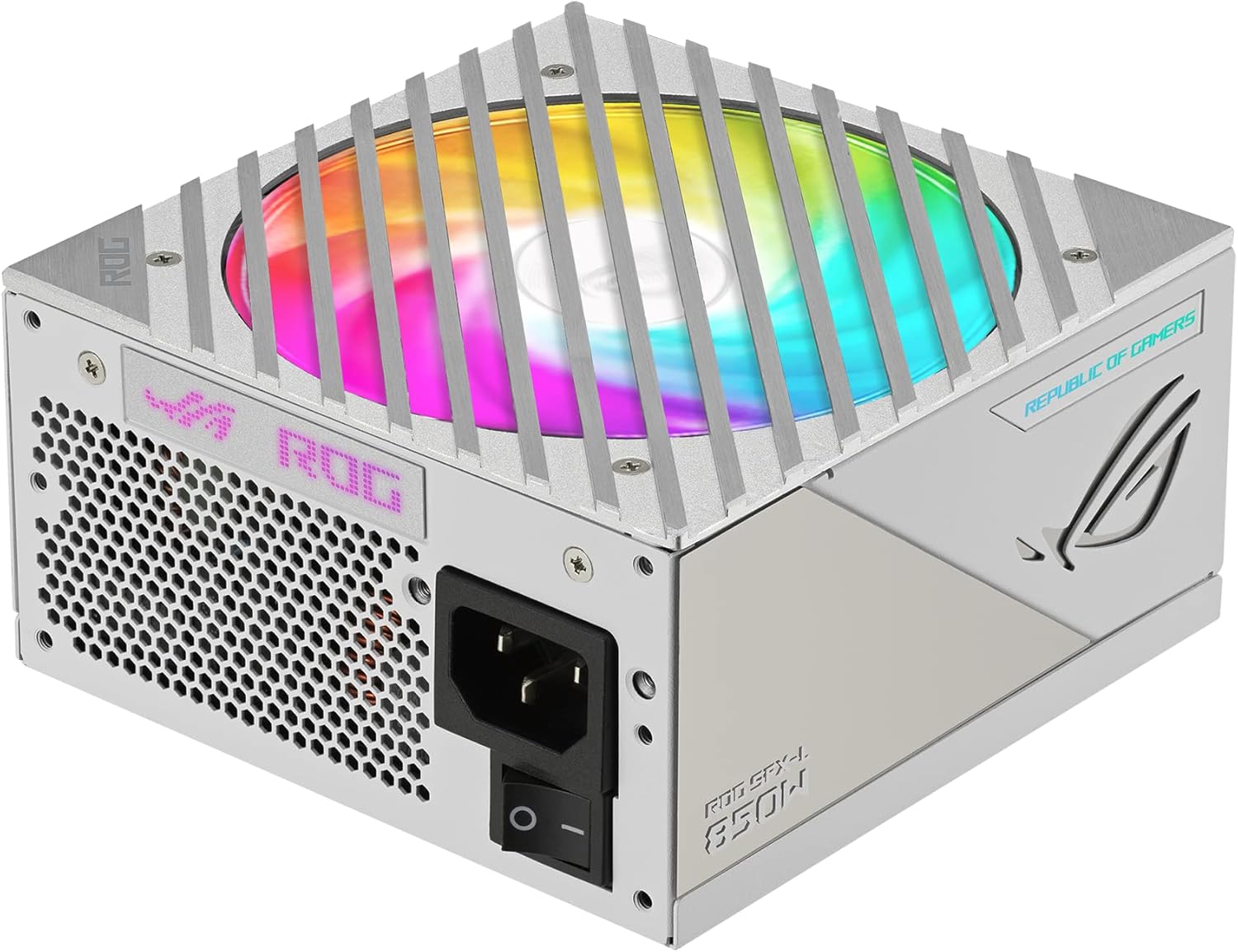 ASUS ROG Loki SFX-L 850W Power Supply Unit, 80 Plus Platinum, Fully Modular, PCIe Gen 5.0, 120mm ARGB-Illuminated Fan White