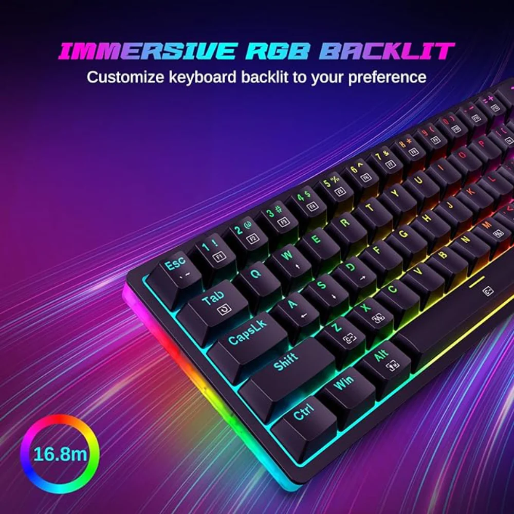 Redragon AKALI K642 Wired 60% Mechanical RGB Keyboard - Black