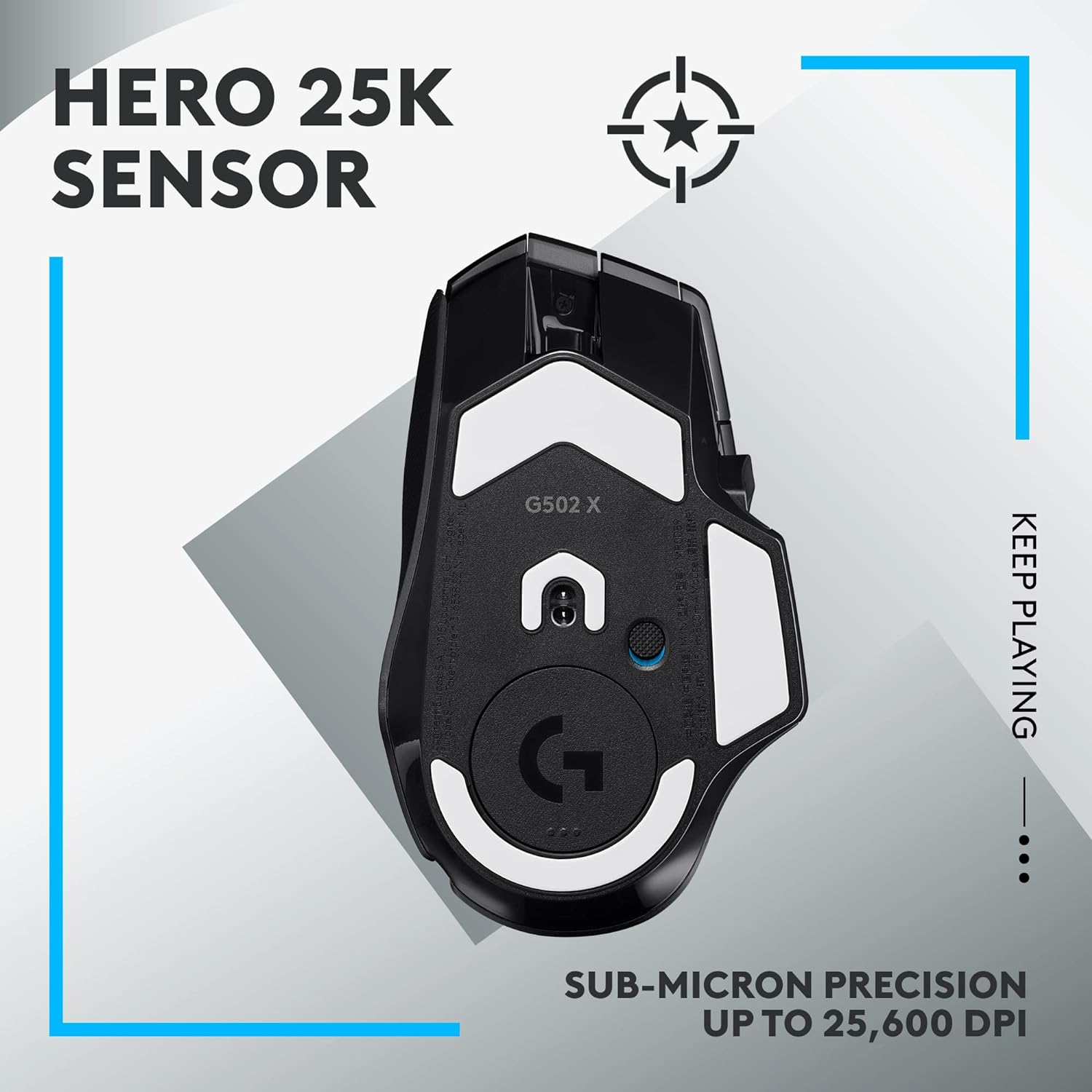 Logitech G502 X Lightspeed , HERO 25K - BLACK Wireless Gaming Mouse