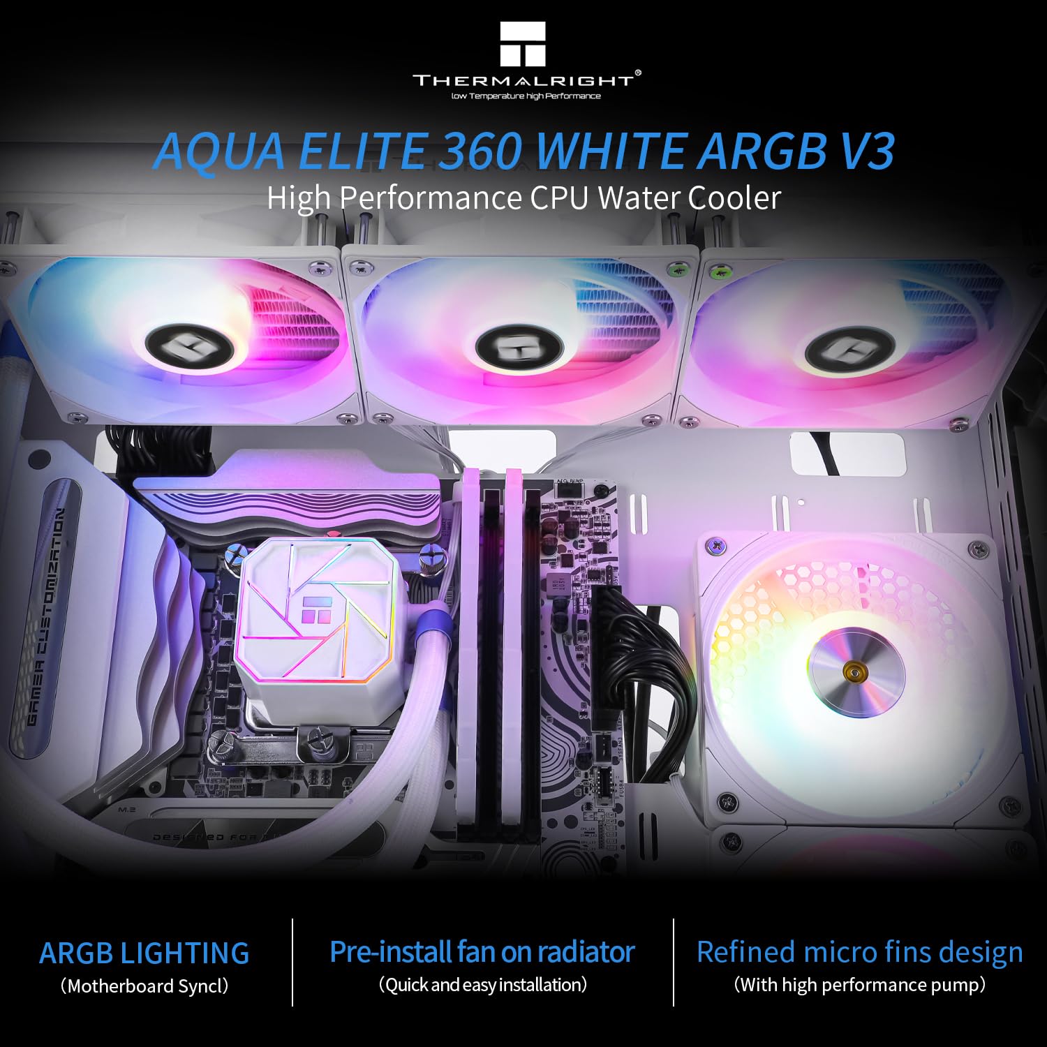 Thermalright Aqua Elite 240 White V3 ARGB CPU Liquid Cooler, LGA1700