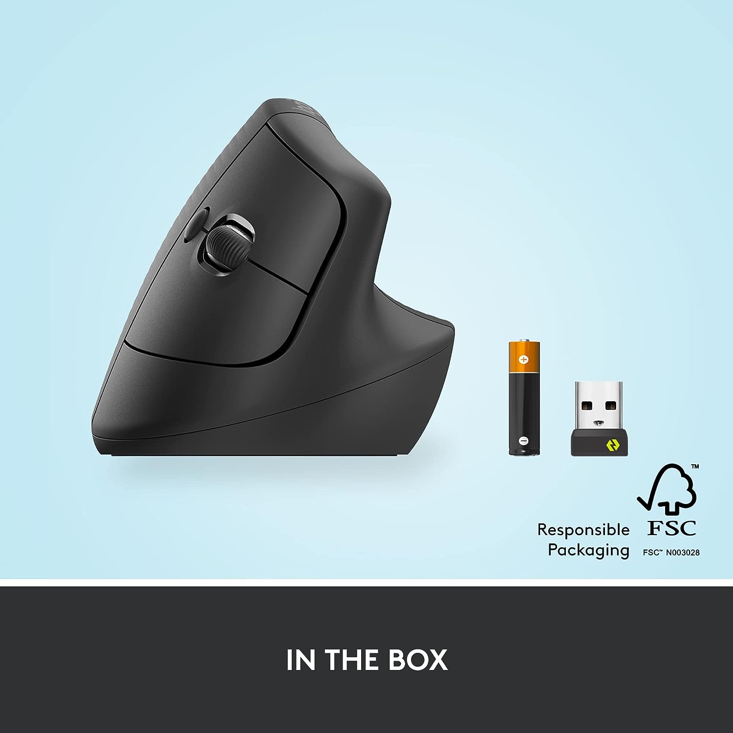 Logitech Lift Wireless Vertical Ergonomic Mouse for Business