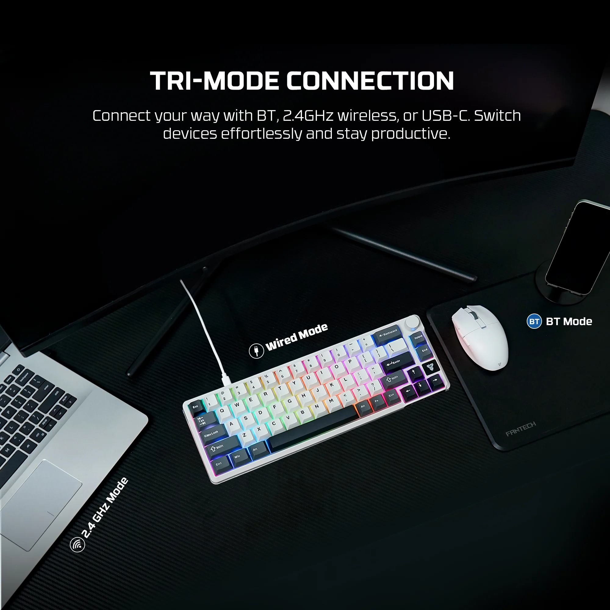 Fantech MK919 ATOM PRO66 Mechanical Keyboard - Gray