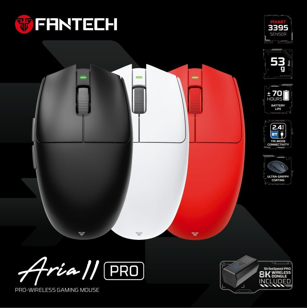 Fantech ARIA XD7V2 Wireless Gaming Mouse - Red