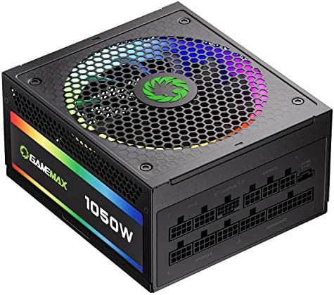 GameMax ARGB 1050W PSU 140mm Fan with ARGB LEDs 80 PLUS Gold Fully Modular - Black