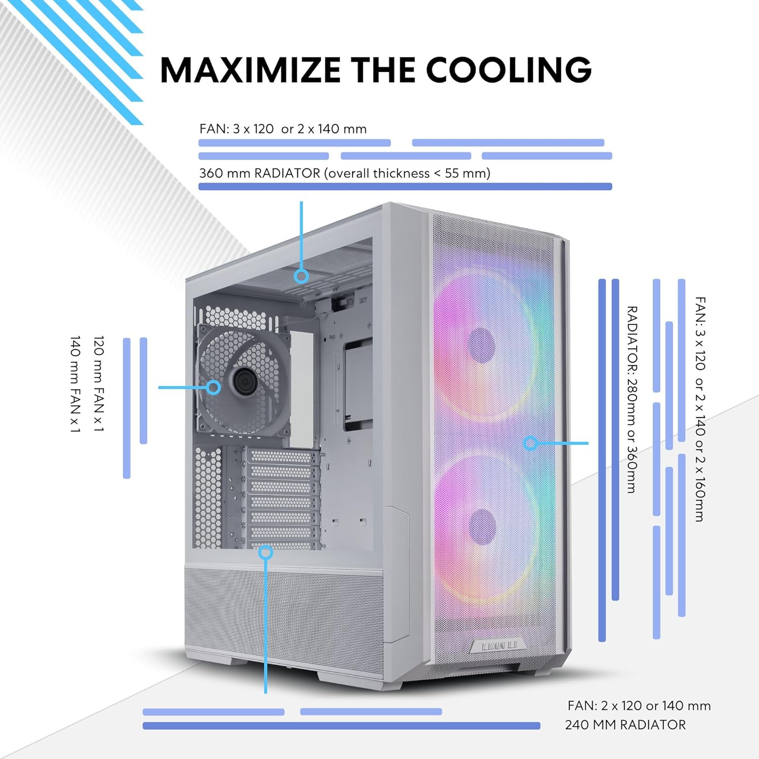 Lian Li LANCOOL 216 (216R-X) MESH ARGB Gaming Case