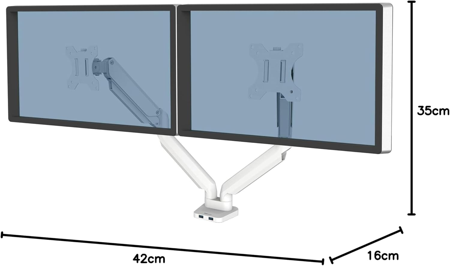 Fellowes Platinum Series Dual Monitor ARM White