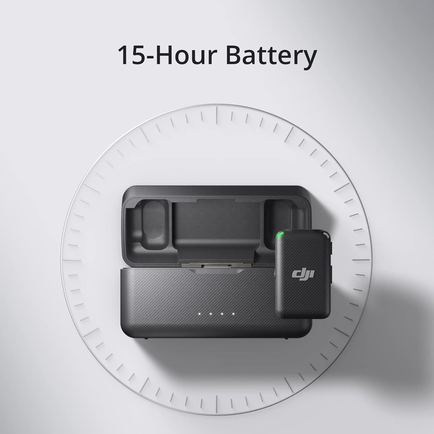 DJI Mic (2 TX + 1 RX + Charging Case), 250m (820 ft.) Range, 15-Hour Battery, Noise Cancellation Wireless Lavalier Microphone