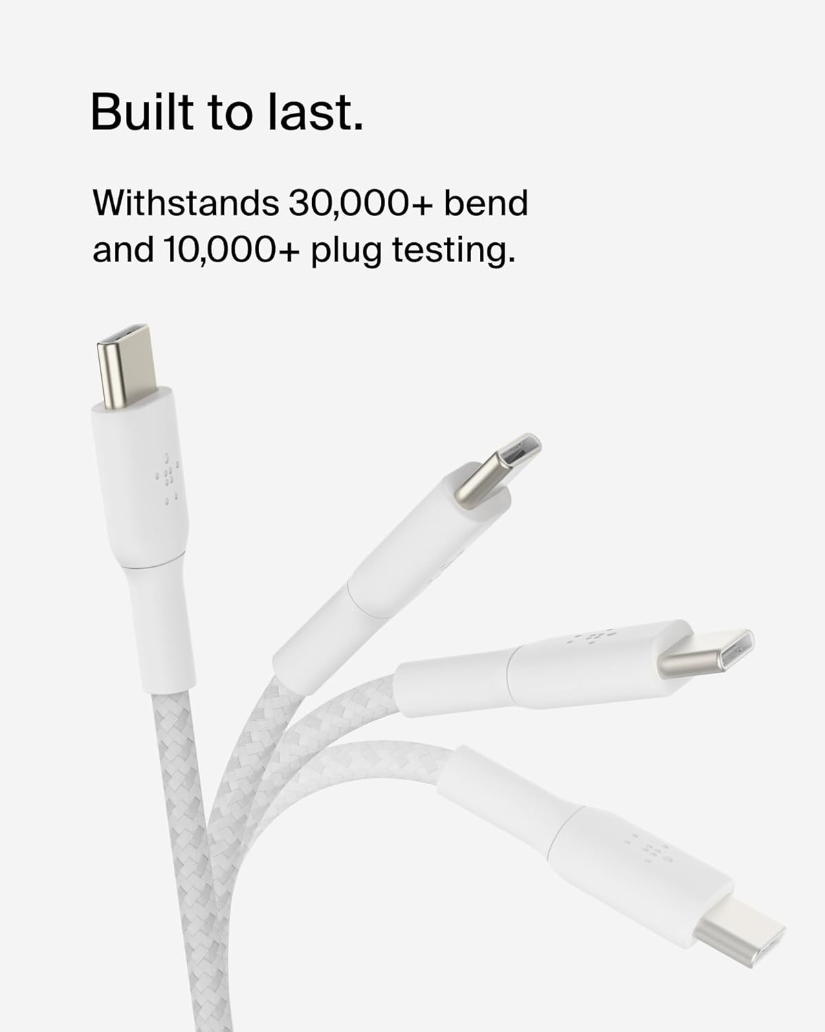 Belkin BoostCharge USB-C to USB-C Braided Cable, 1M, White