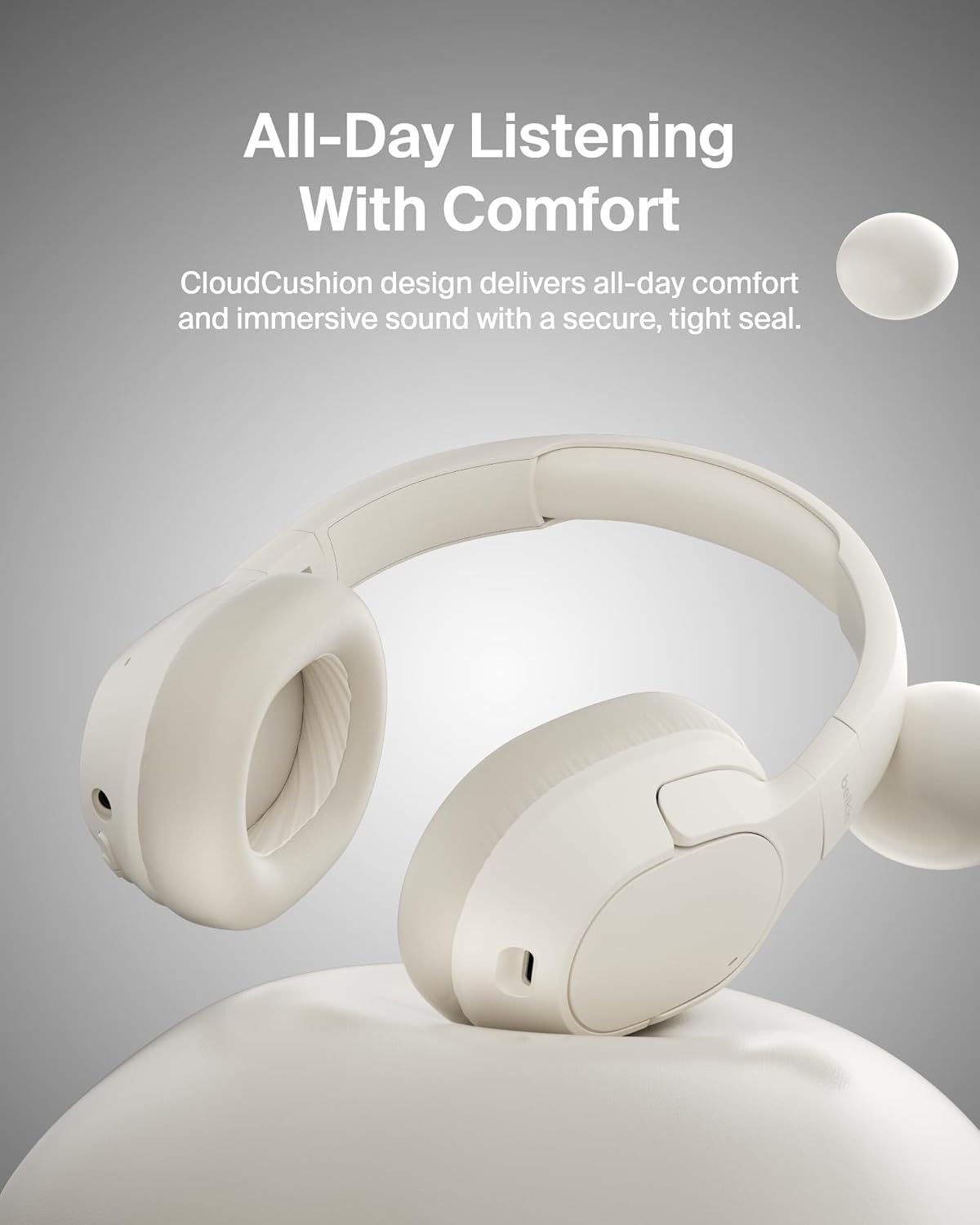 Belkin Soundform Isolate Noise Cancelling Headphones - Sand