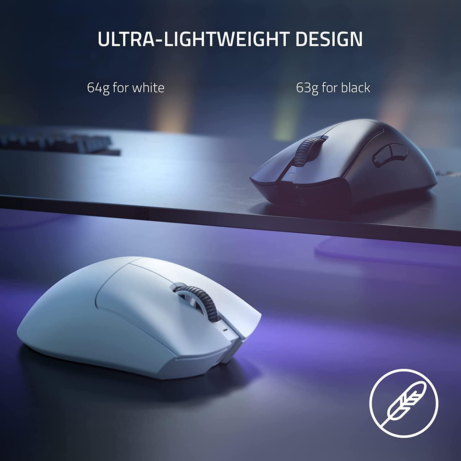 Razer DeathAdder V3 Pro HyperSpeed Wireless 63g Lightweight Focus Pro 30K Optical Sensor Switches Gen-3 - Black