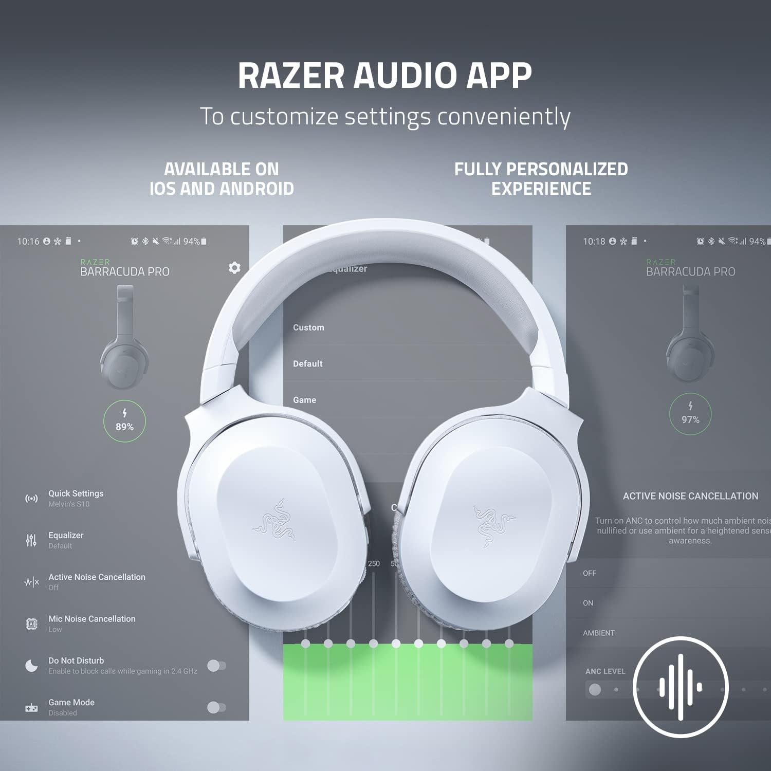 Razer Barracuda X 7.1 Chroma Lightweight RGB Wireless Gaming Headset - White