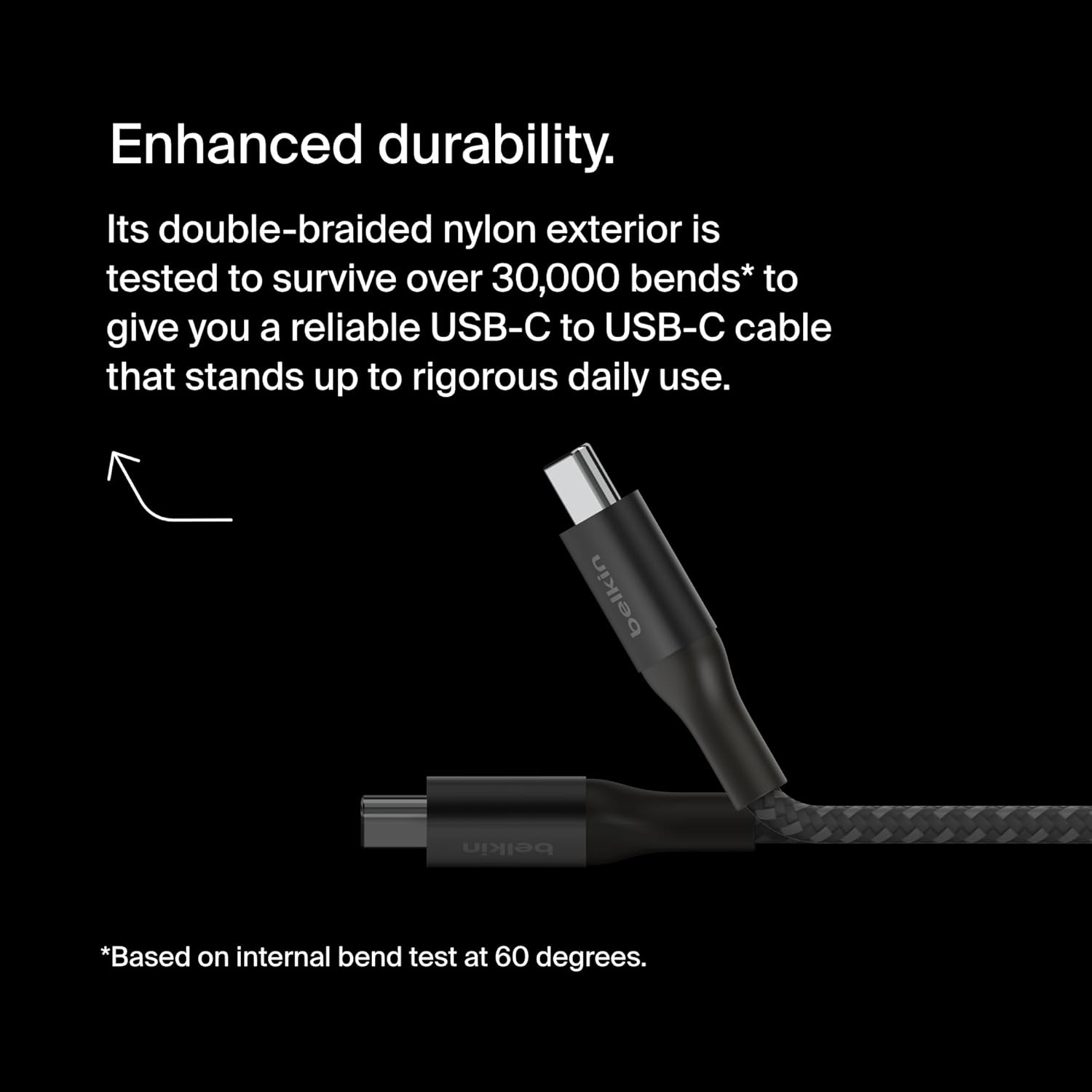 Belkin BoostCharge USB-C to USB-C Power Cable 2M Fast Charging with 240W Power Delivery, USB-IF Certified - Black