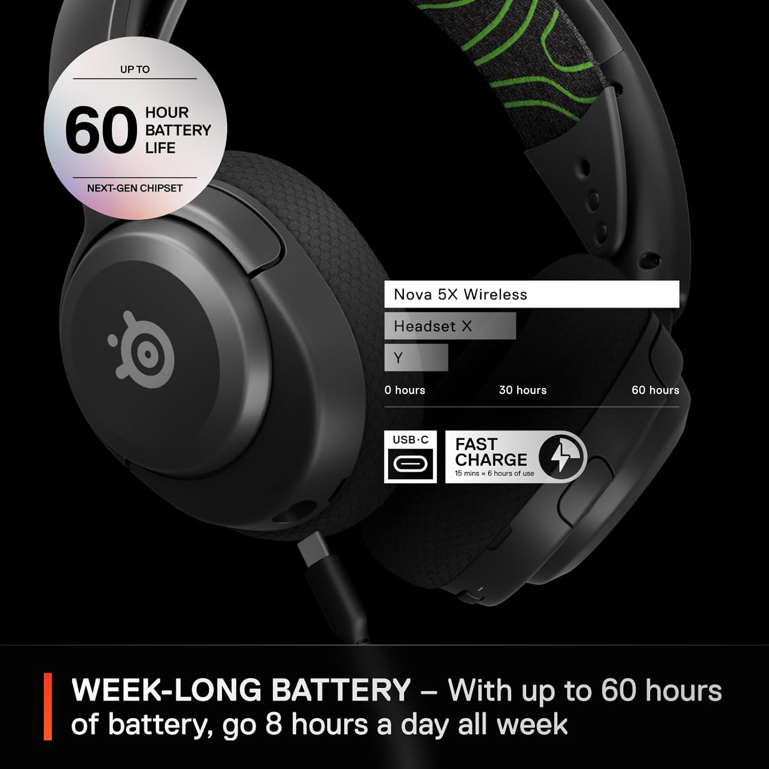 SteelSeries Arctis Nova 5X Wireless Multi-System Gaming Headset - Black