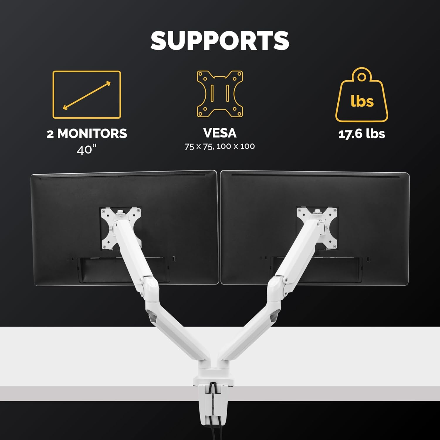 Fellowes Platinum Series Dual Monitor ARM White