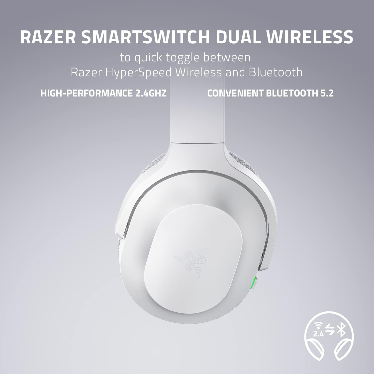Razer Barracuda Wireless & BT Multi-Platform Gaming Headset - White
