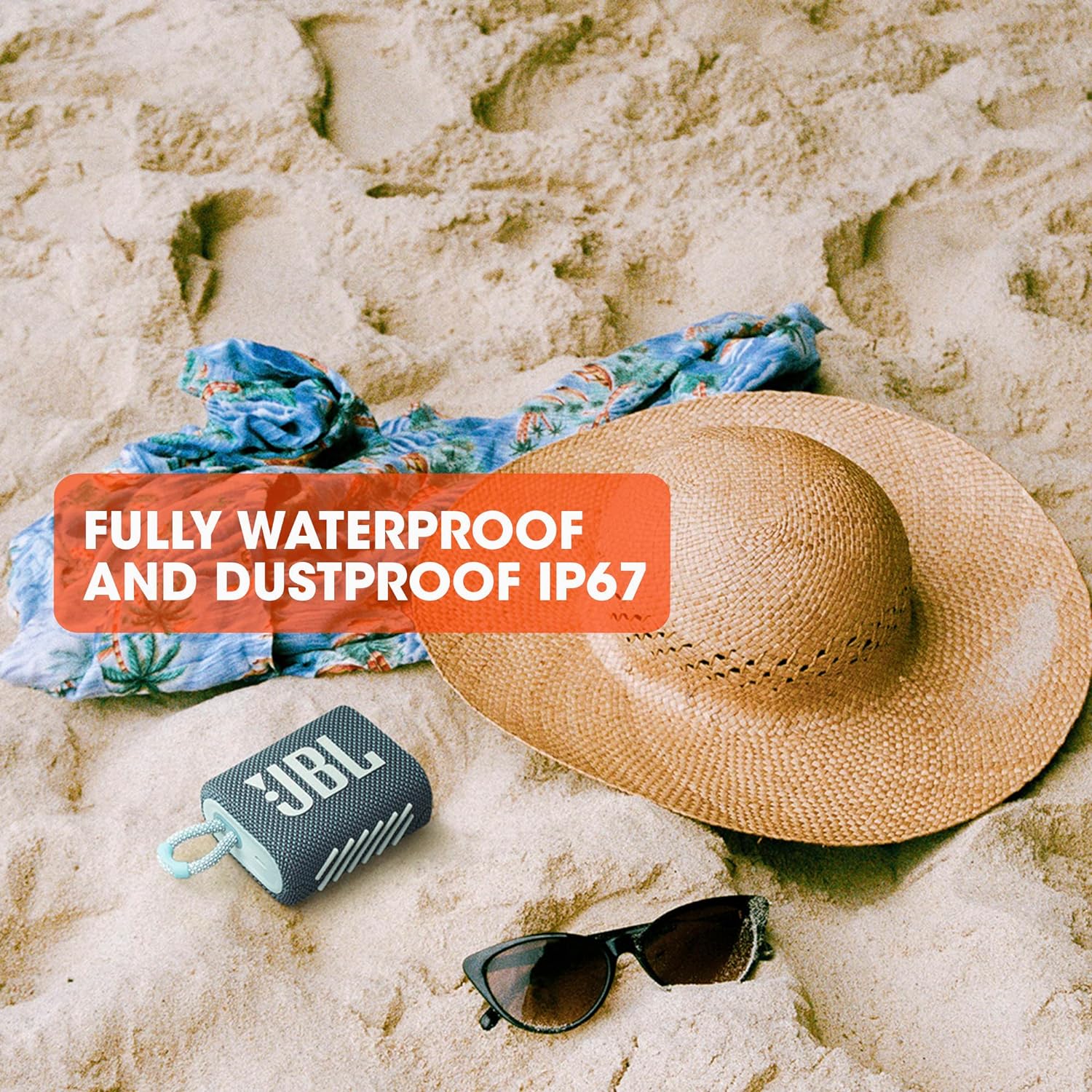 JBL Go 3: Portable Speaker with Bluetooth Waterproof and Dustproof Feature - Black Speaker