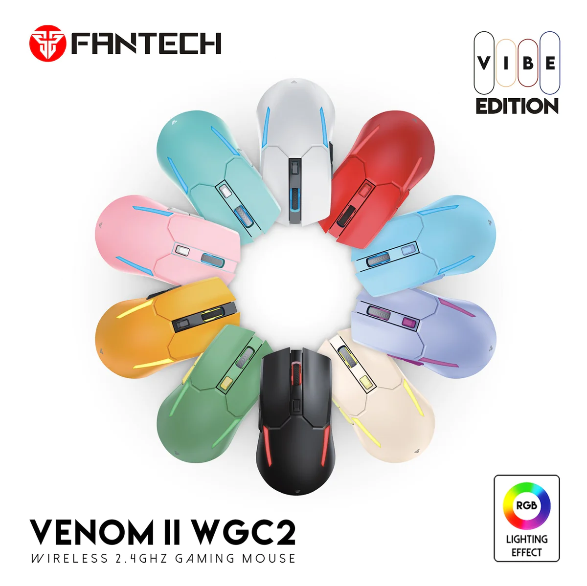 Fantech Venom II WGC2 Wireless 2.4Hz Gaming Mouse VIBE Edition