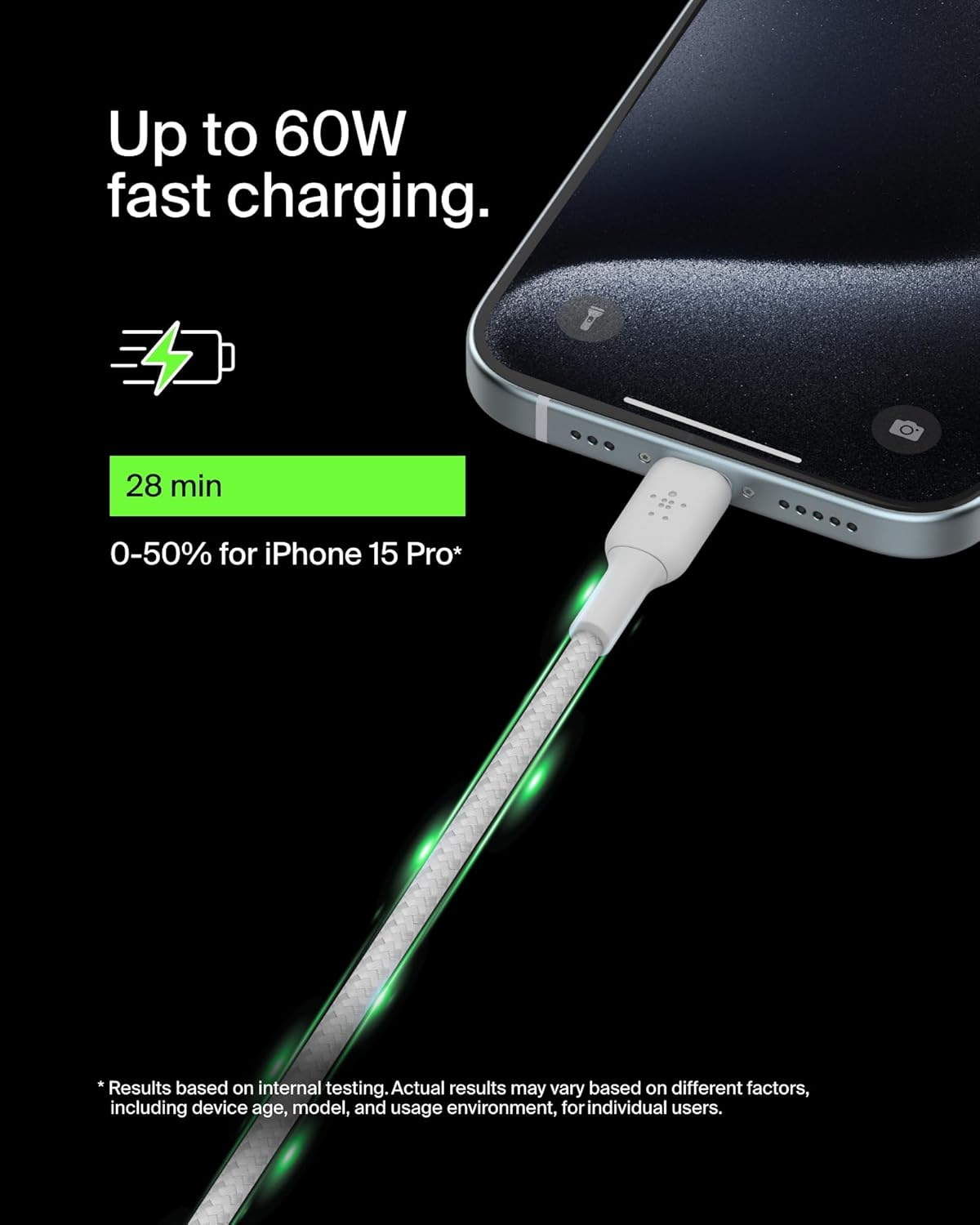Belkin BoostCharge USB-C to USB-C Braided Cable, 1M, White