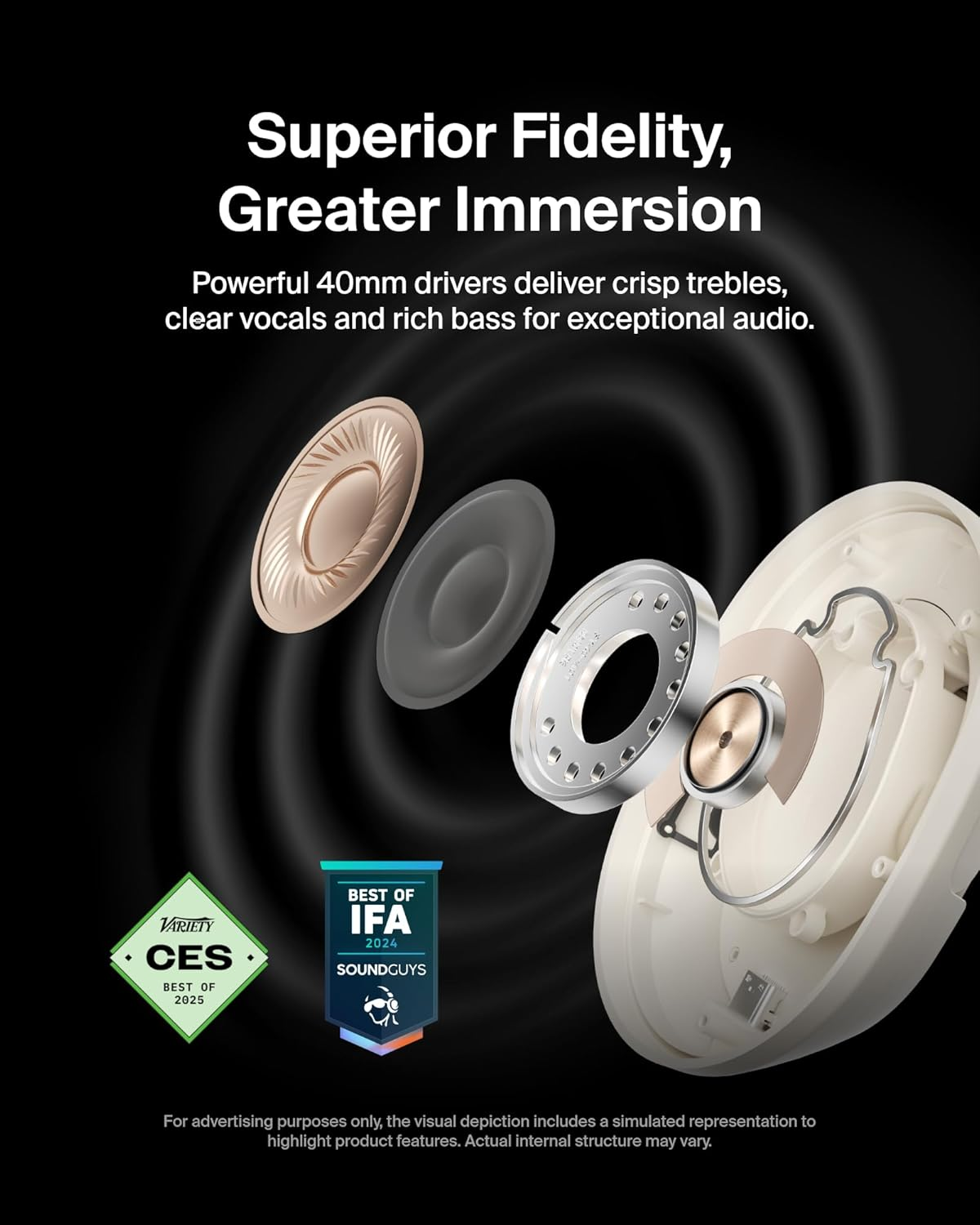 Belkin Soundform Isolate Noise Cancelling Headphones - Sand