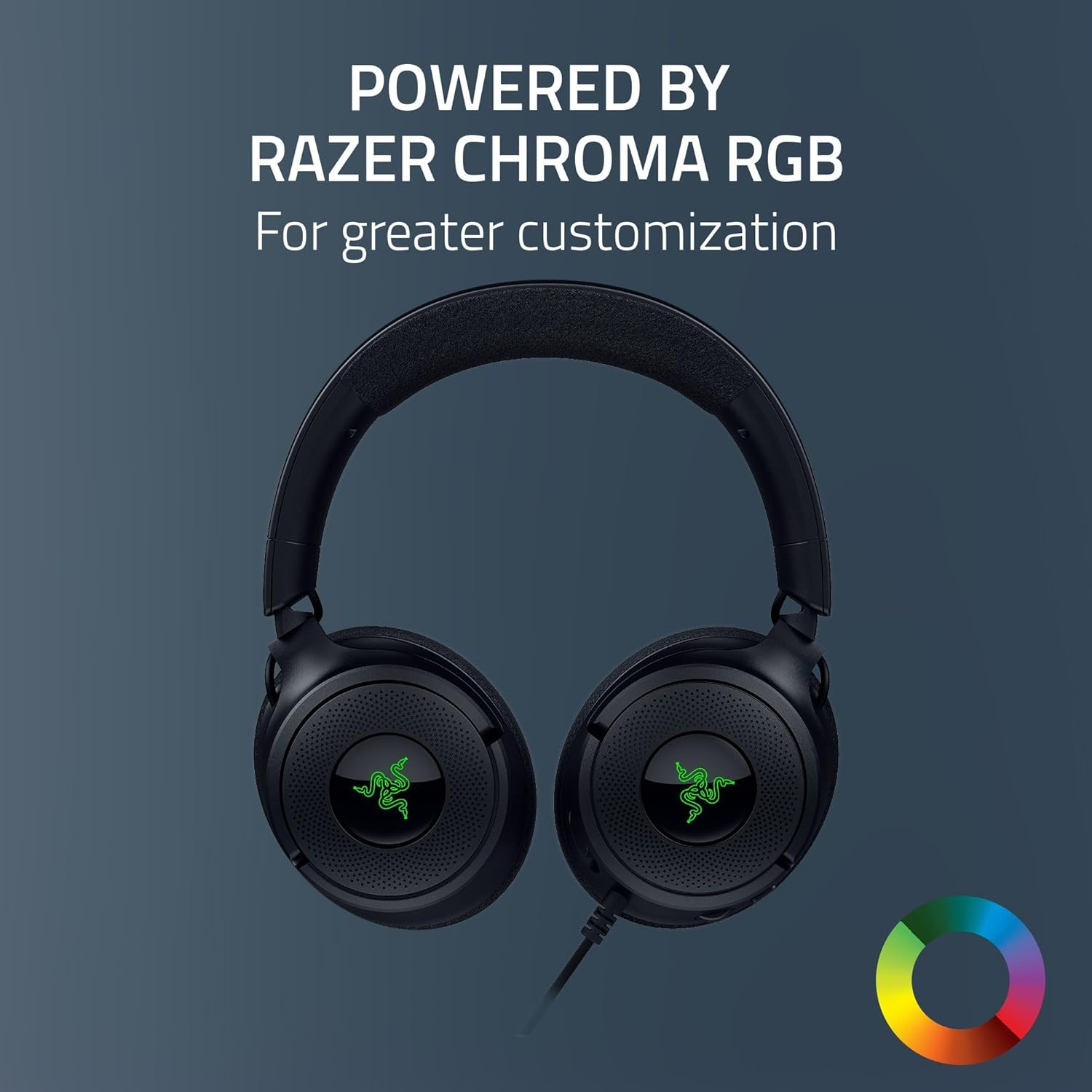 Razer Kraken V4 X Wired 40mm Drivers Cardioid Mic Memory Foam Cushions Chroma RGB Lighting Type C & Type A Cable Headset