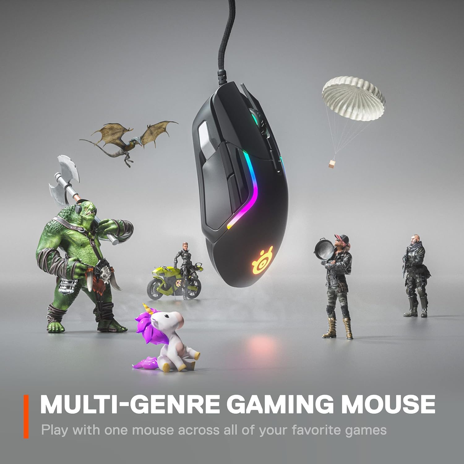 SteelSeries Rival 5 with PrismSync RGB Lighting and 9 Programmable Buttons Gaming Mouse