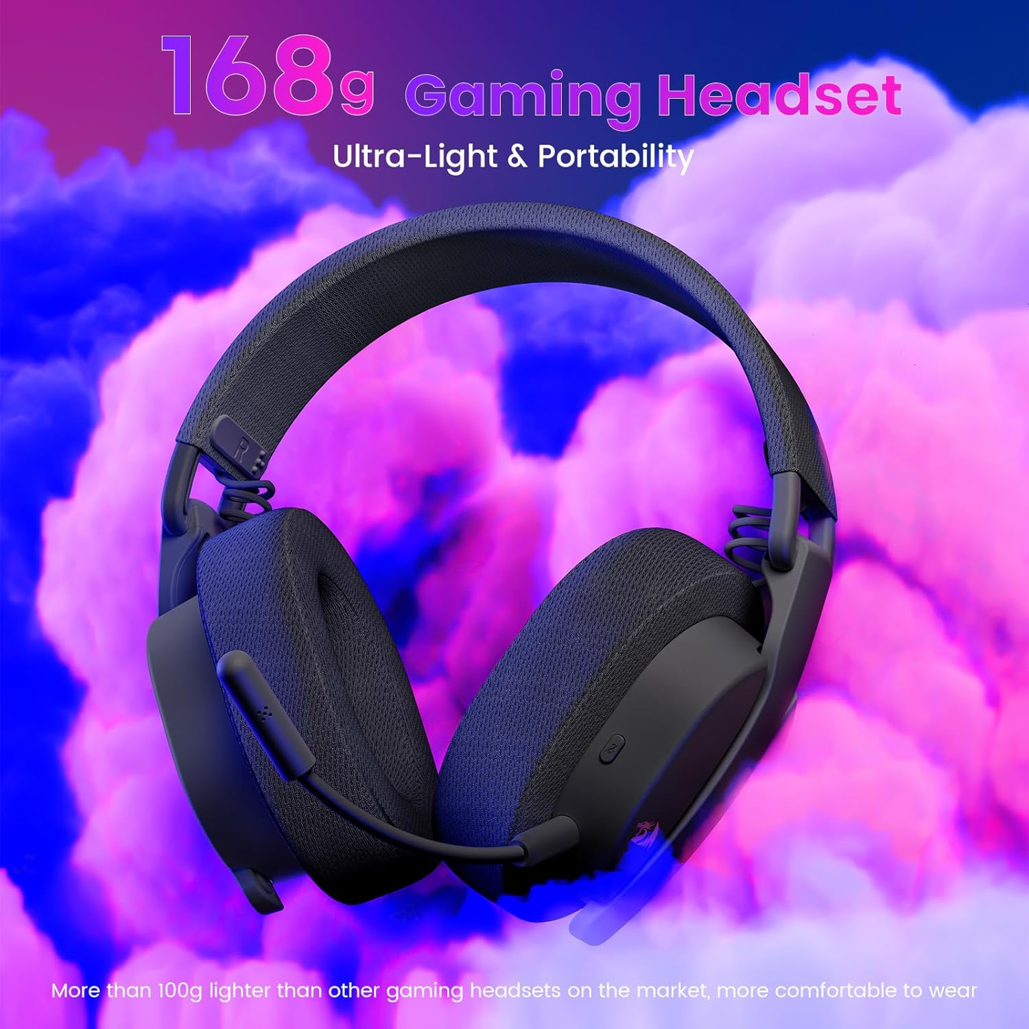 Redragon H888 LUCE Wireless Gaming Headset with 7.1 Surround Sound 3-Mode Gaming Headphones