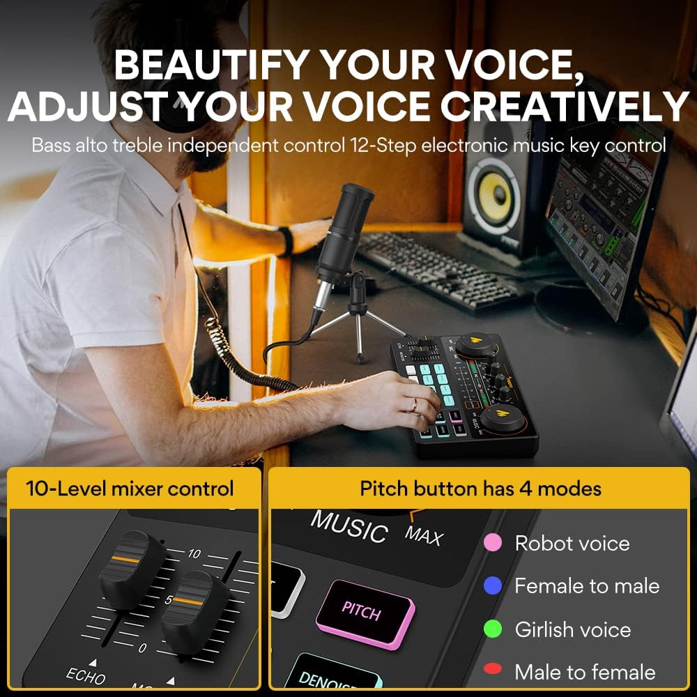 Maonocaster Lite AU-AM200S1 Starter Bundle Portable All-In-One Podcast Production S