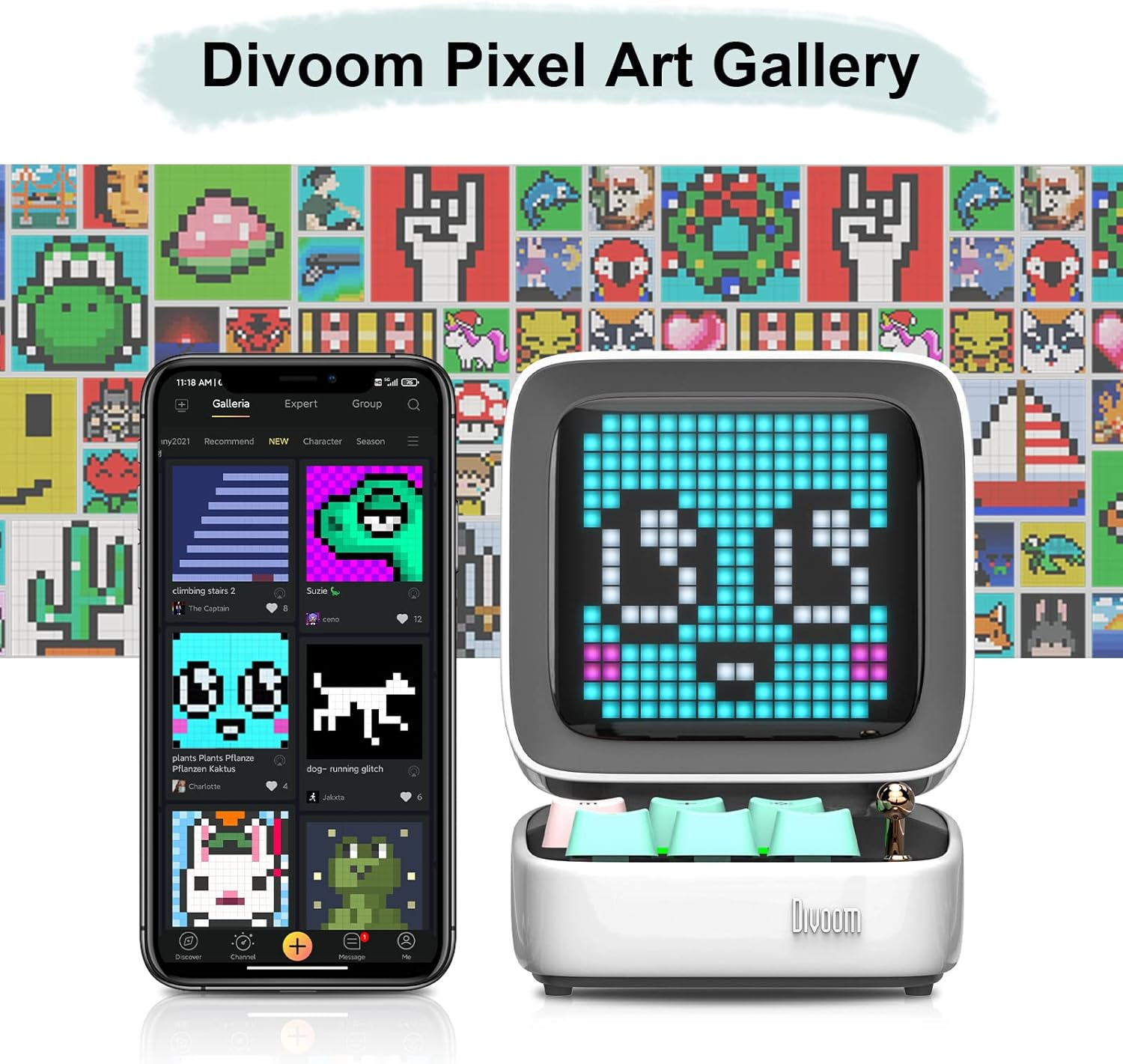 Divoom Ditoo Pro Bluetooth Mini Speaker - White