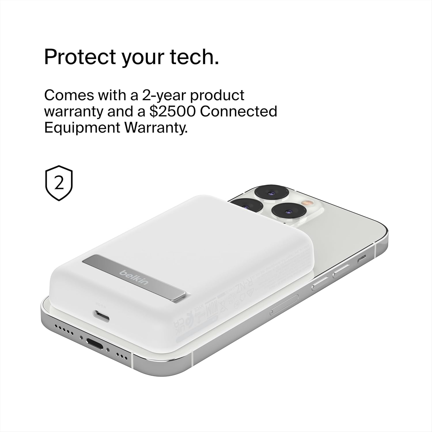 Belkin Magnetic Wireless Power Bank 5K with Stand - White