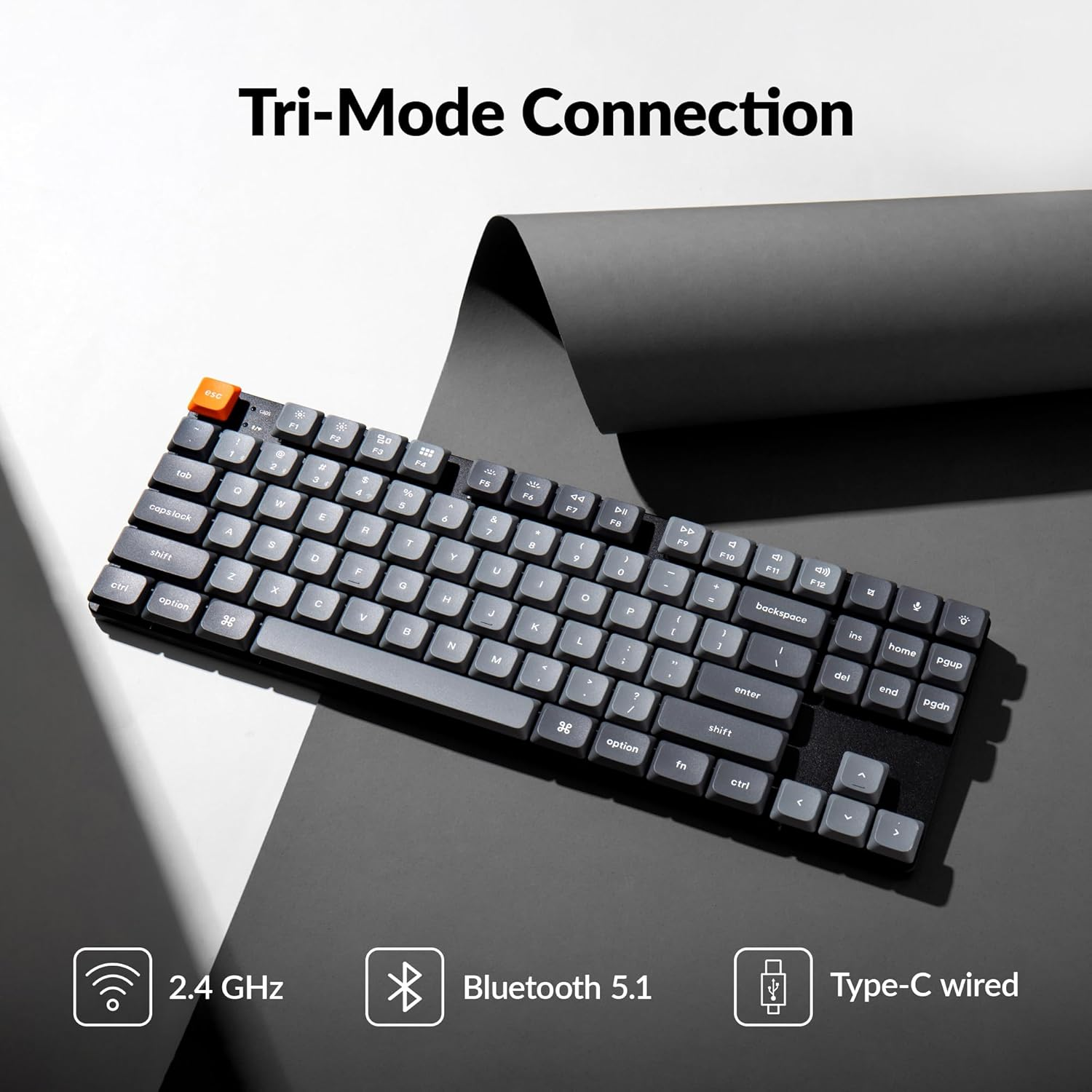 Keychron K1 Max Swappable Gateron RGB Backlight Red Switch Low profile Wireless Keyboard