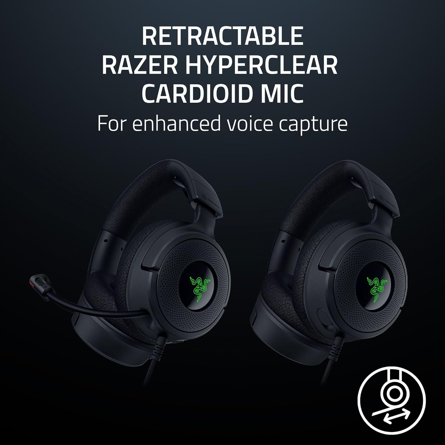 Razer Kraken V4 X Wired 40mm Drivers Cardioid Mic Memory Foam Cushions Chroma RGB Lighting Type C & Type A Cable Headset