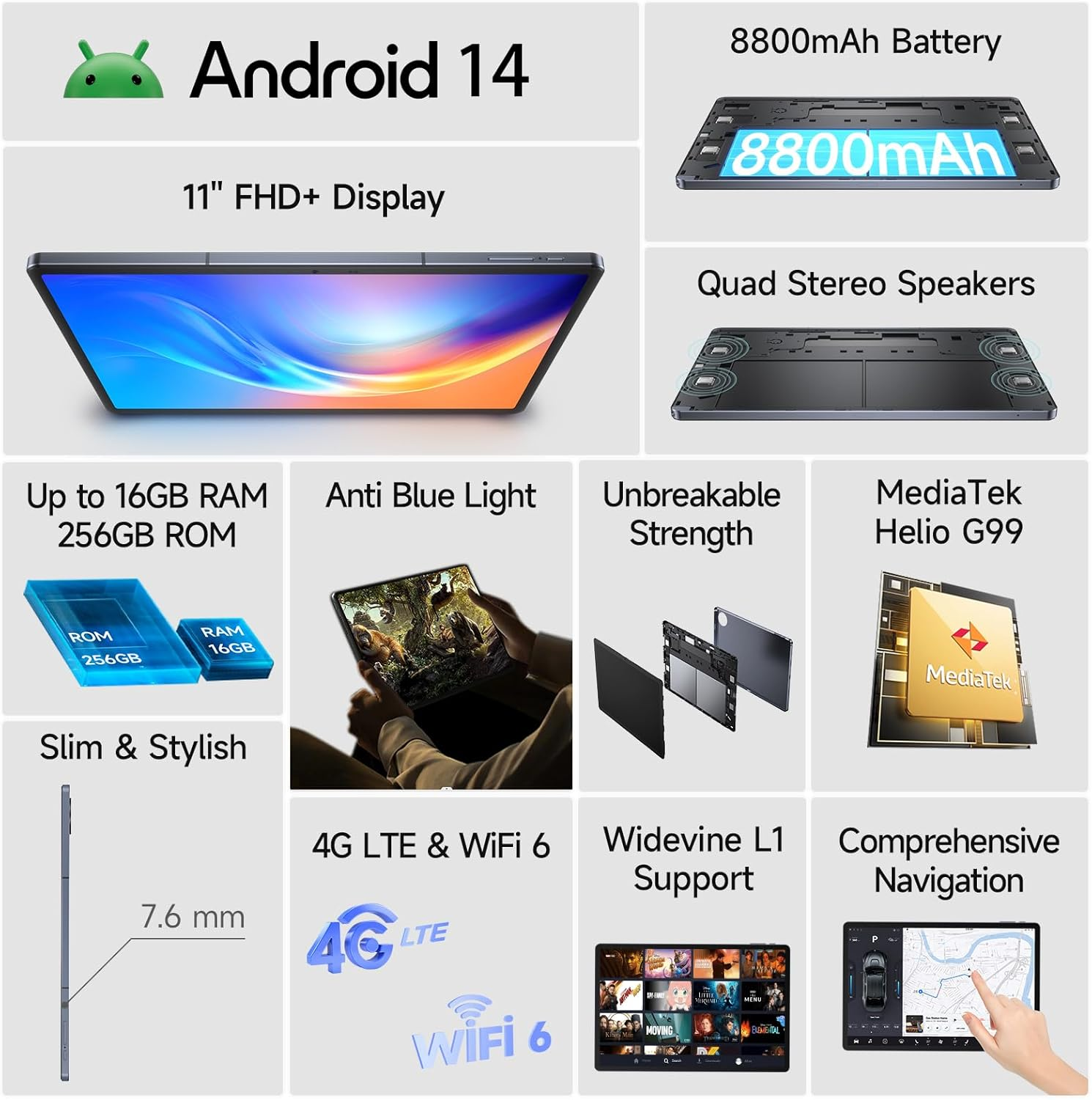 Ulefone Tab A11 Pro 4G Mediatek LTE-TDD & LTE-FDD 256GB
