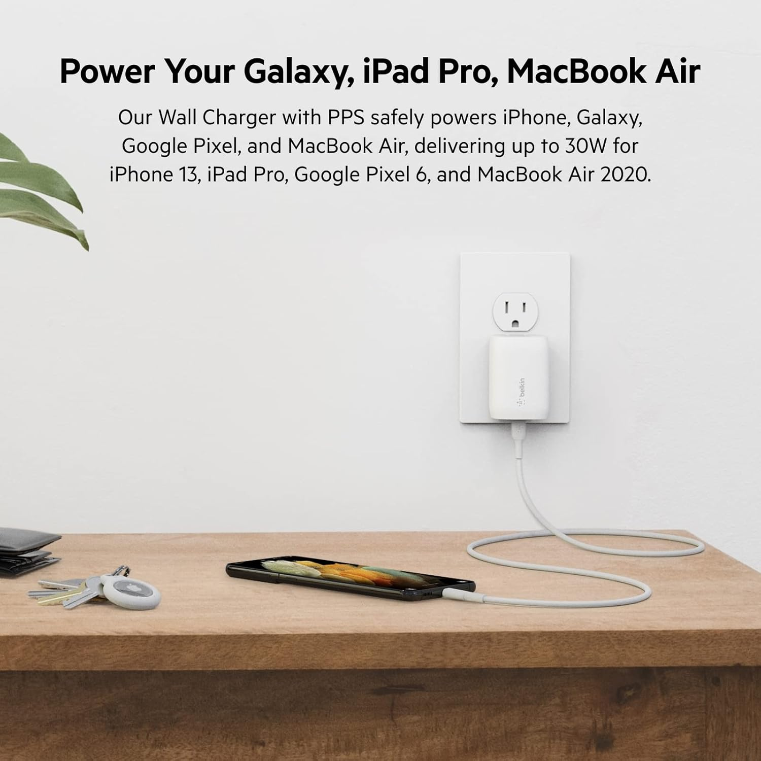 Belkin Dual USB-C 1x Up to 30W - White