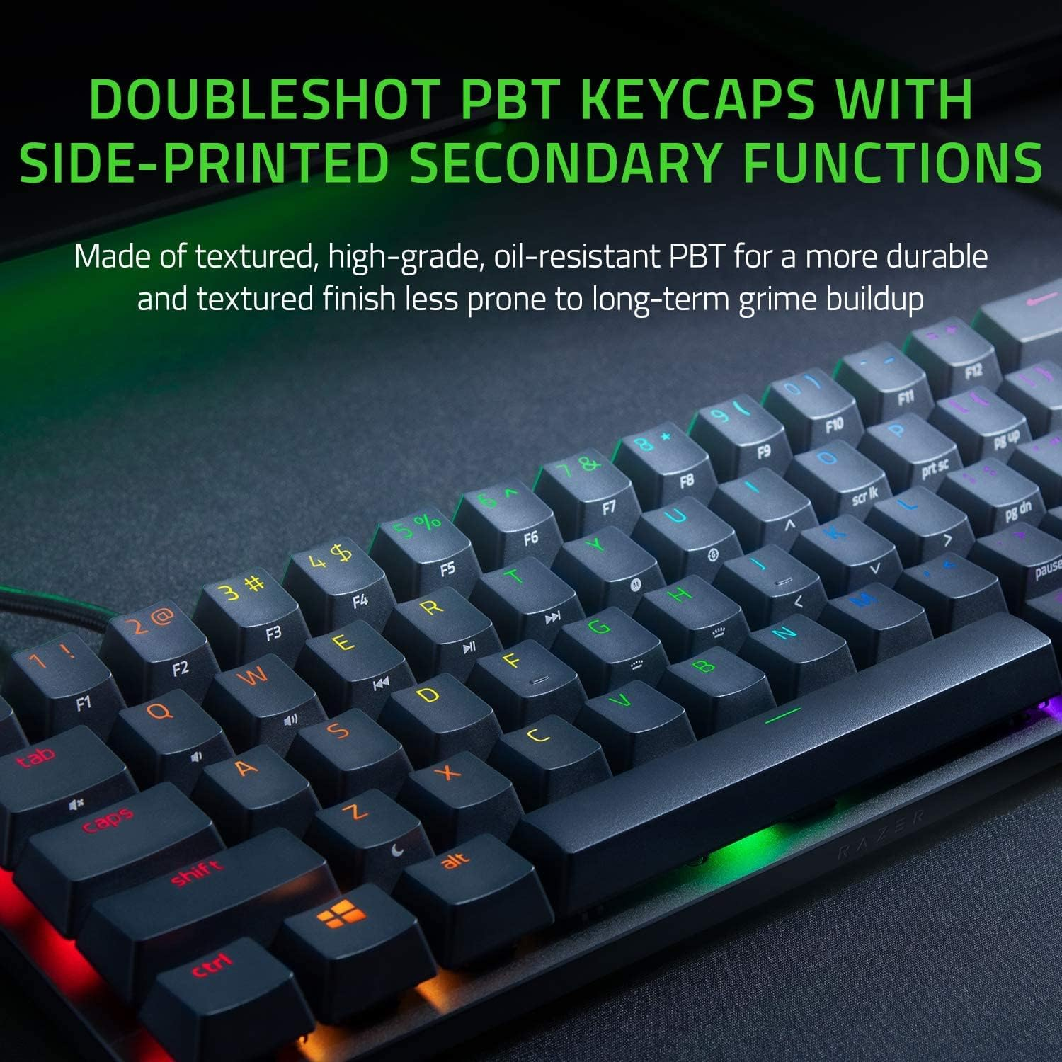 Razer Huntsman Mini 60% Clicky Optical-Mechanical (Purple Switch) Gaming Keyboard - Black