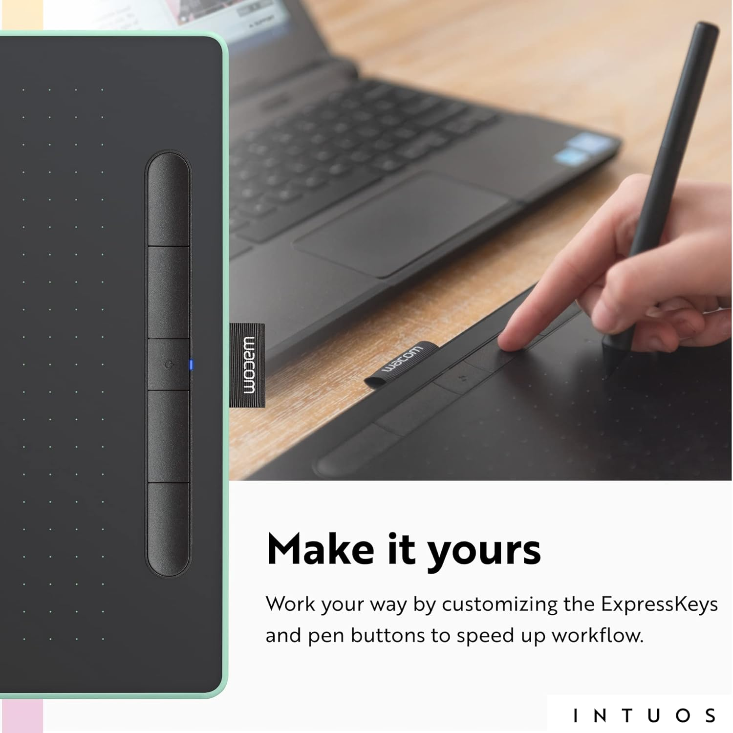 Wacom Intuos Medium Bluetooth Graphics Drawing Tablet Portable For Teachers, Students & Creators