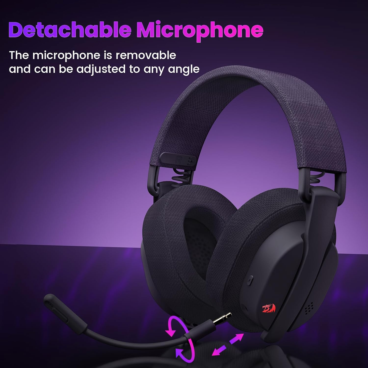 Redragon H888 LUCE Wireless Gaming Headset with 7.1 Surround Sound 3-Mode Gaming Headphones
