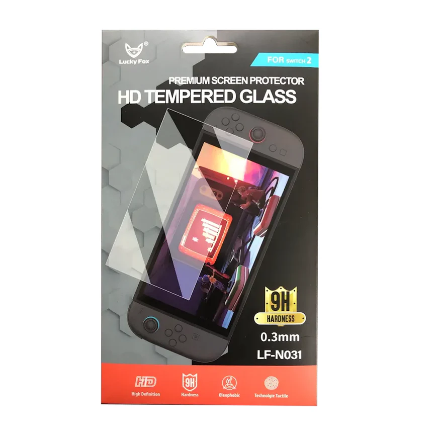 Lucky Fox HD Tempered Glass Premium Screen Protector for Switch 2