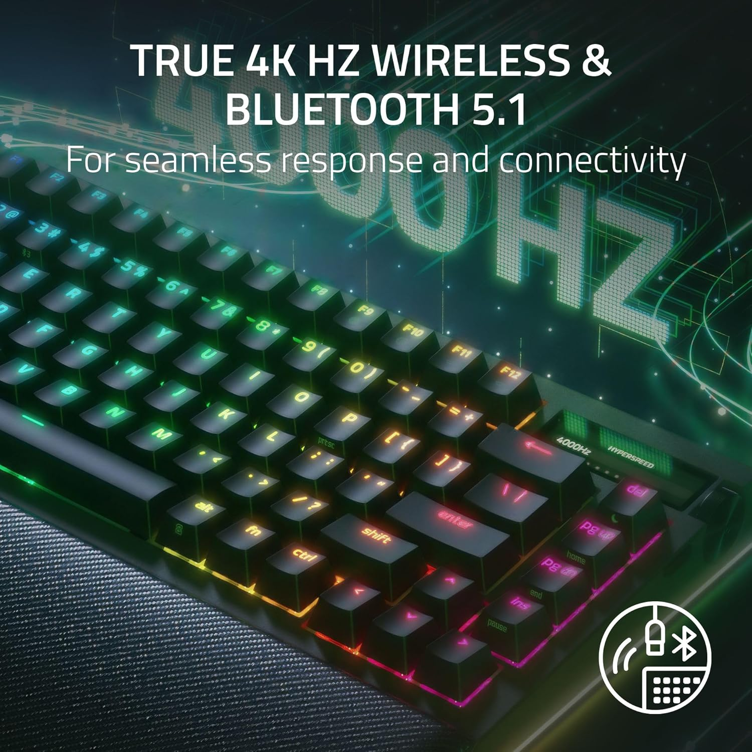 Razer BlackWidow V4 PRO 75% Mechanical Gaming Keyboard Orange Tactile - Black