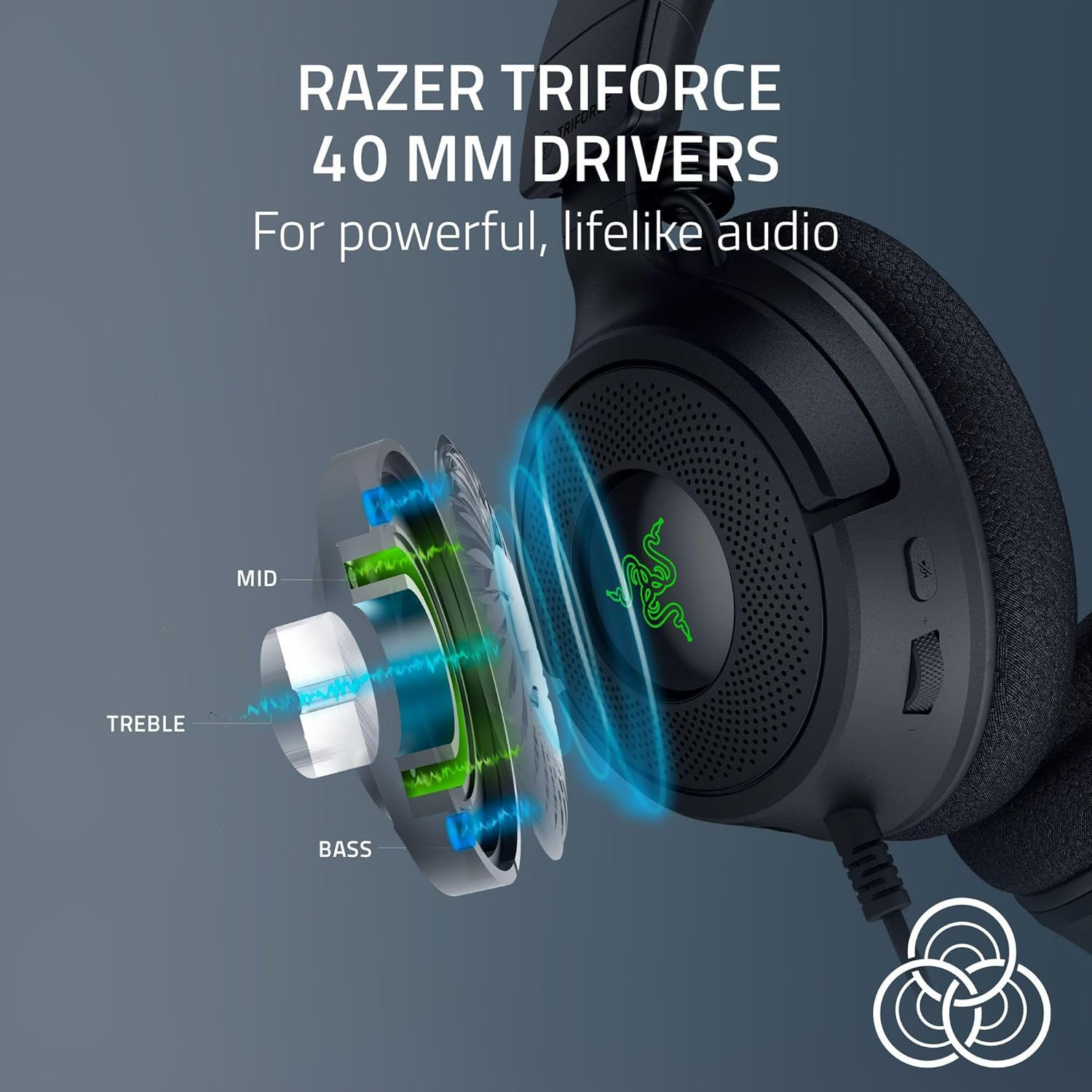 Razer Kraken V4 X Wired 40mm Drivers Cardioid Mic Memory Foam Cushions Chroma RGB Lighting Type C & Type A Cable Headset