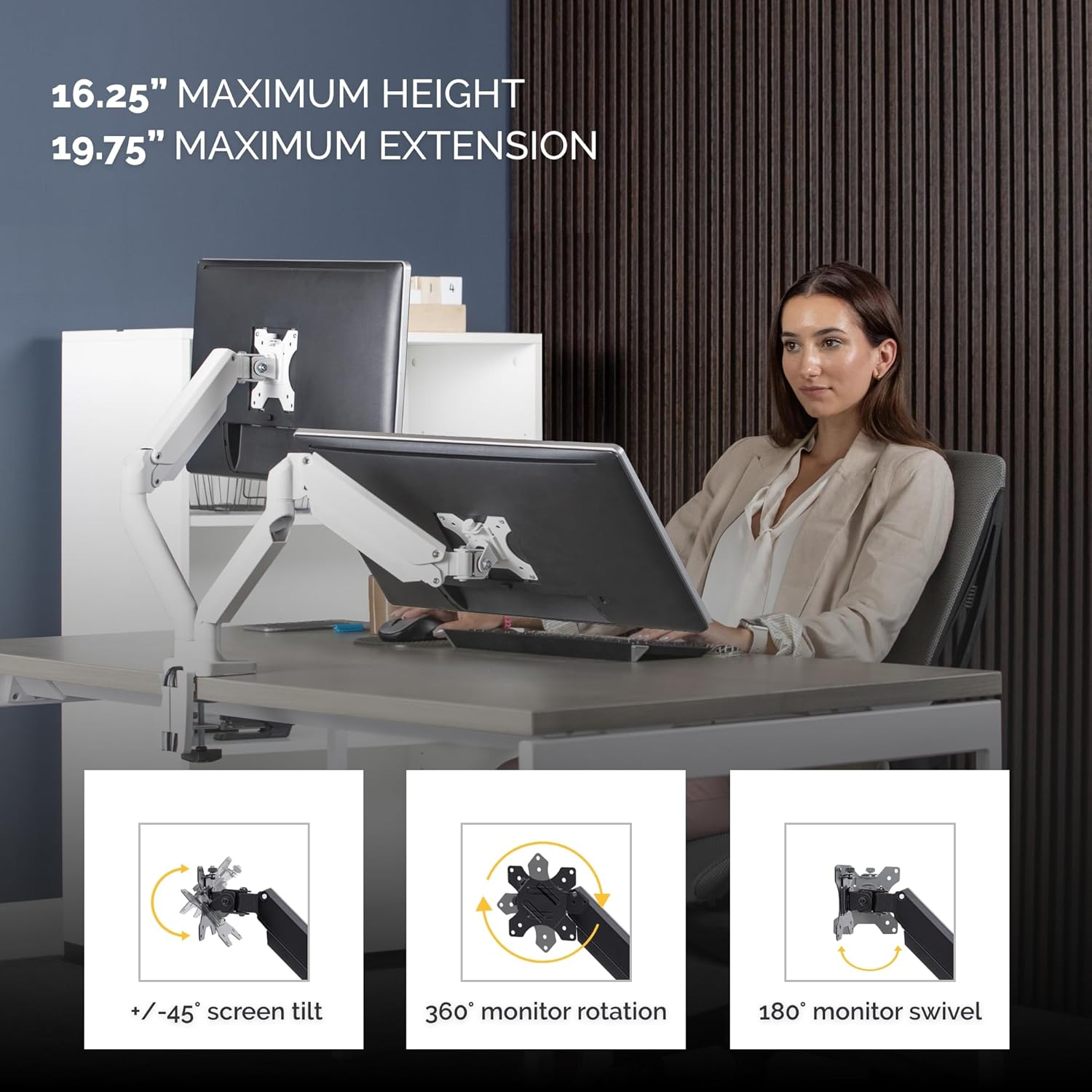 Fellowes Platinum Series Dual Monitor ARM White