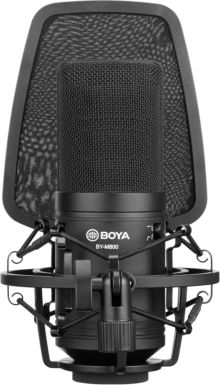 Boya M800 Large Diaphragm Condenser Microphone with Shock Mount & Pop Shield
